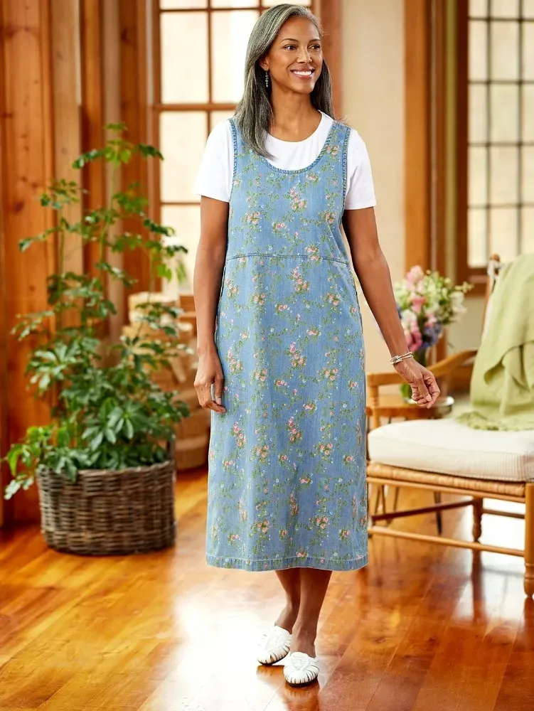 Ella Simone Floral Denim Jumper