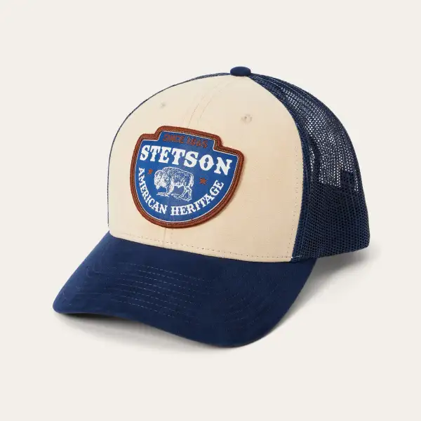 Khaki Arrowhead Patch Trucker Cap
