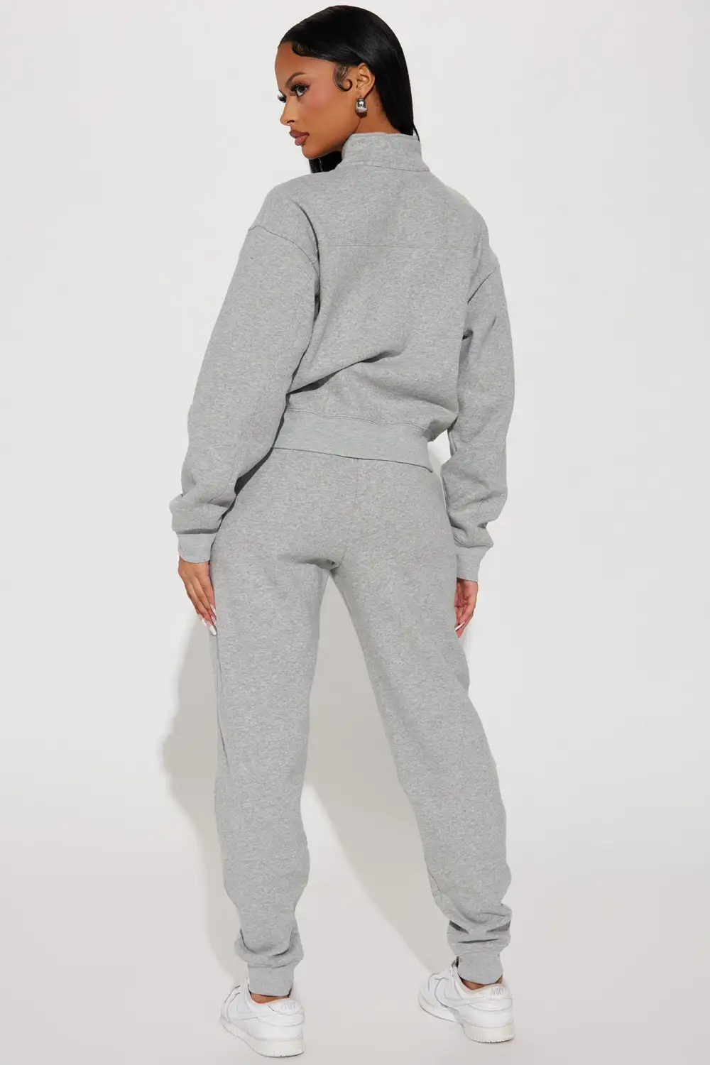 On My Own Half Zip Sweatsuit - Heather Grey