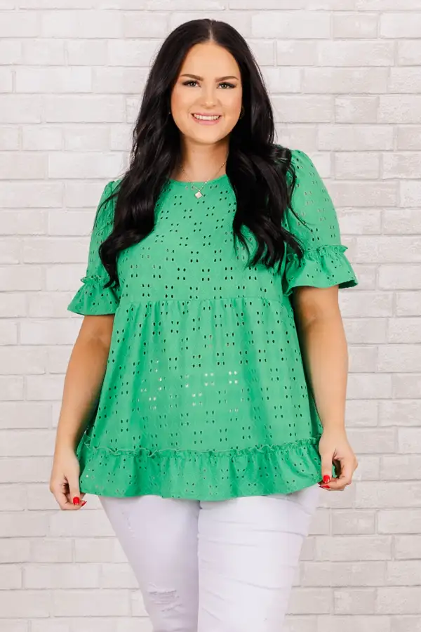 I Like You Best Top, Kelly Green