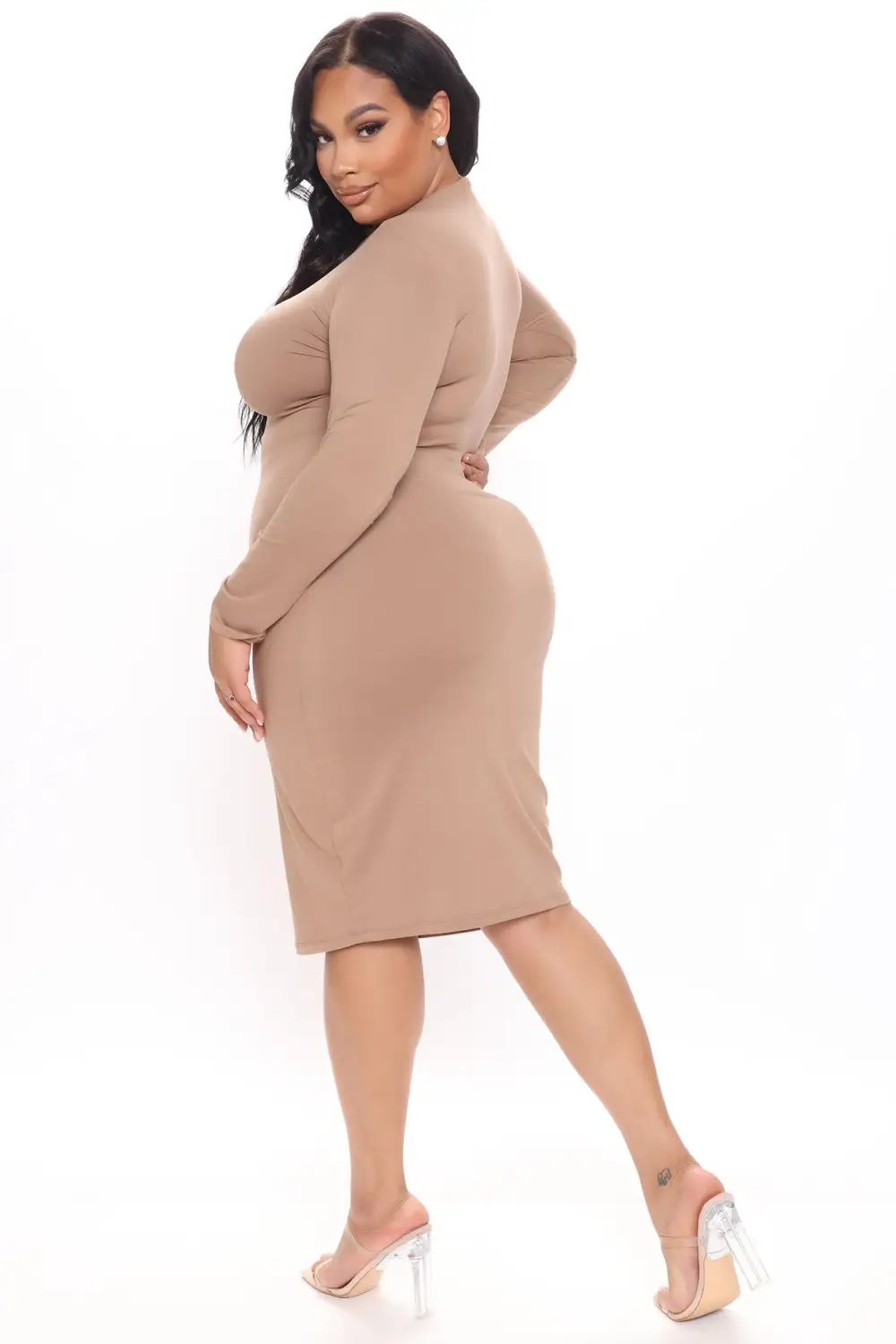 Feelin It Midi Dress - Taupe
