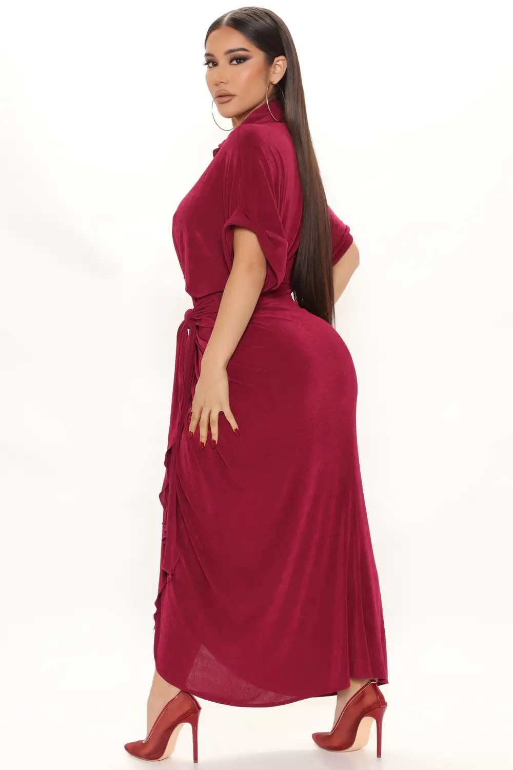 City Mood Slinky Midi Dress - Raspberry