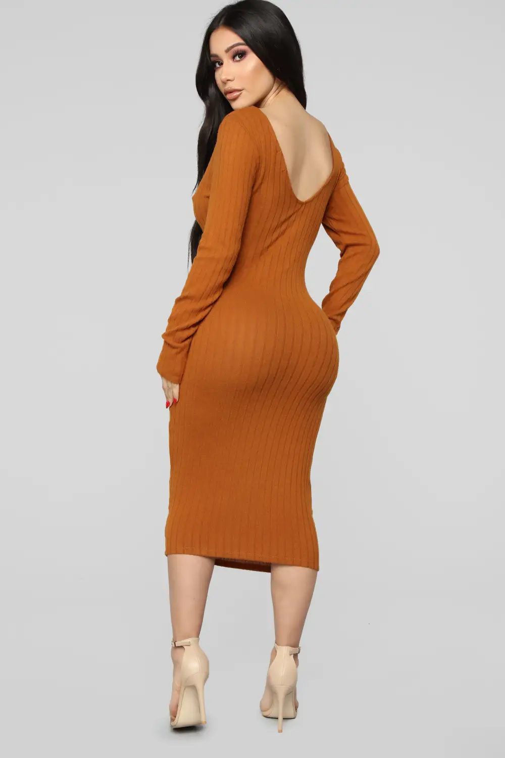 For The Thrill Of It Midi Dress - Rust