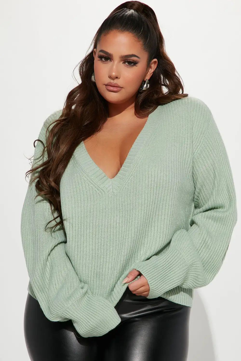 Stop And Stare Sweater - Sage