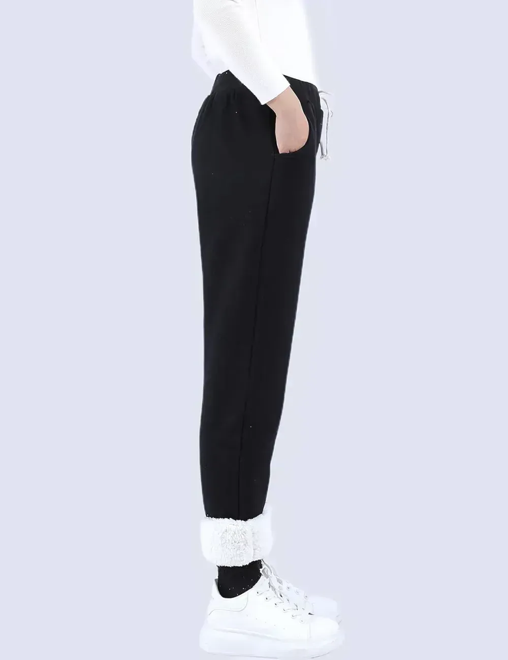 Women's Winter Warm Athletic Sweatpants Sherpa Lined Joggers Fleece Pants