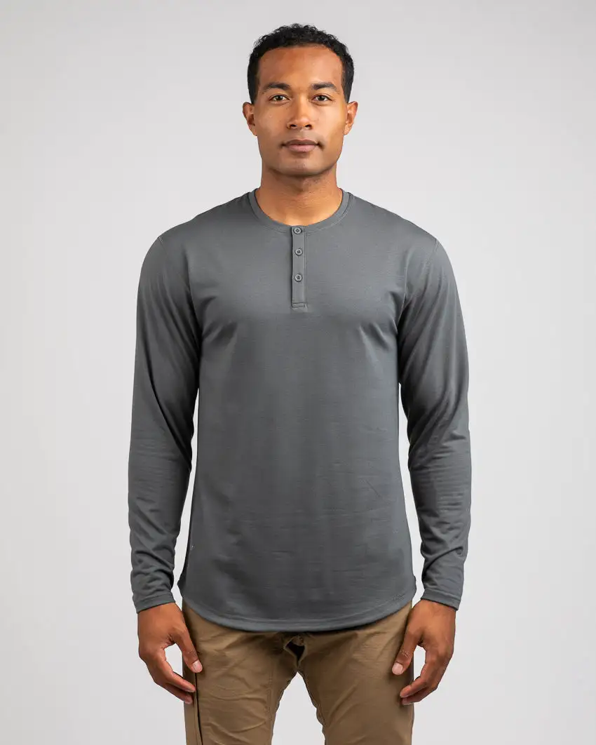 Henley Drop-Cut Long Sleeve: Bylt Signature