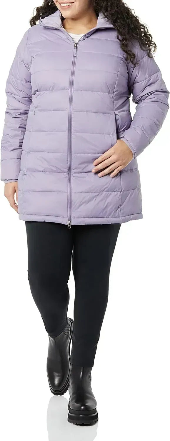 Women's Lightweight Water-Resistant Hooded Puffer Coat (Available in Plus Size)