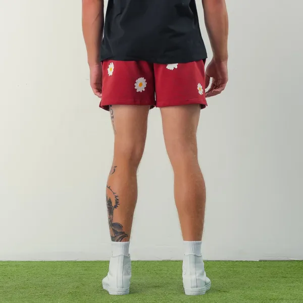 COTTON SHORTS (MID THIGH CUT) DAISY - MAROON