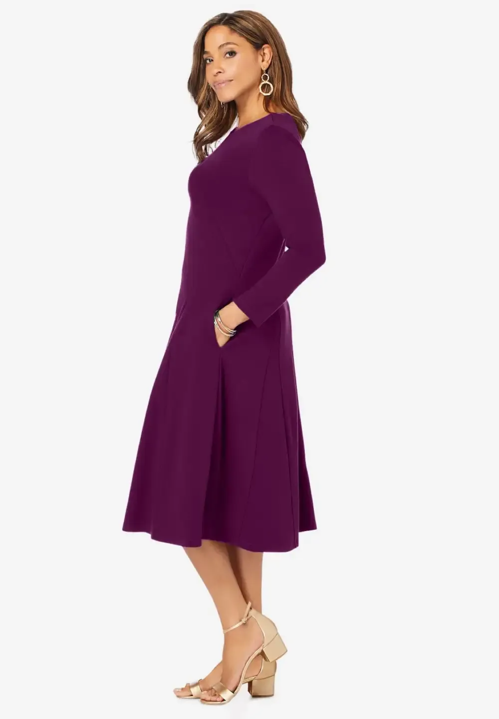 Long Sleeve Stretch Ponte Dress
