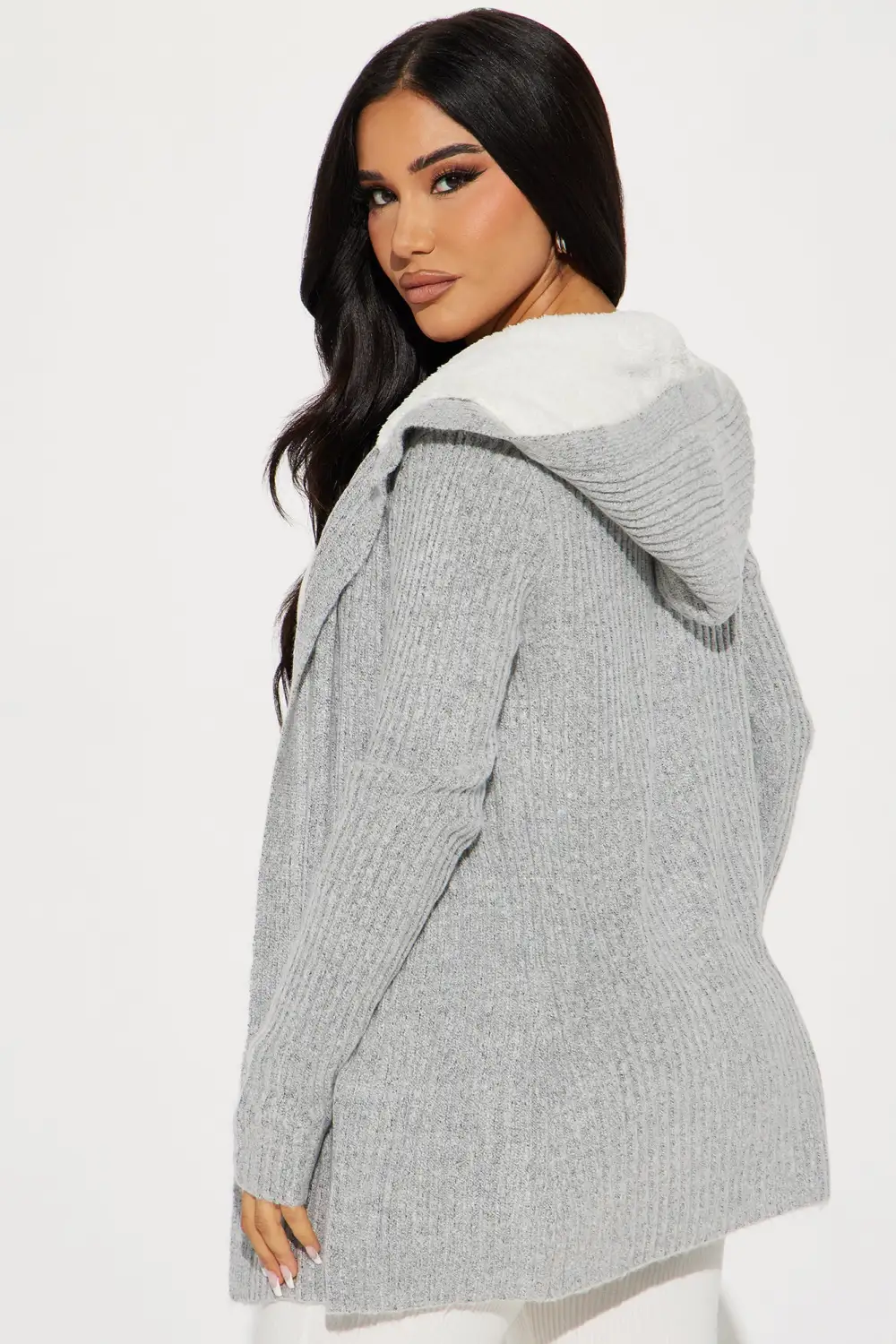 Far Gone Hooded Cardigan - Grey