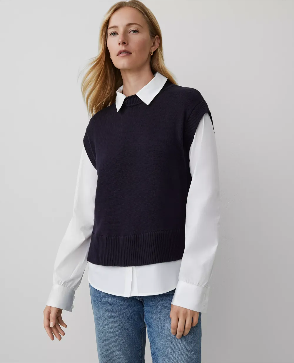 Layered Mixed Media Sweater