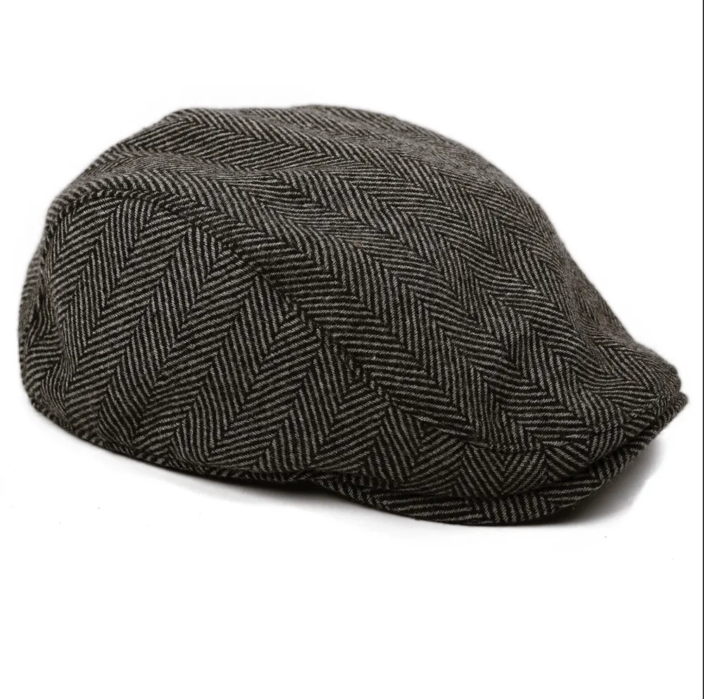 The Honey Badger Boston Scally Cap - Grey Herringbone