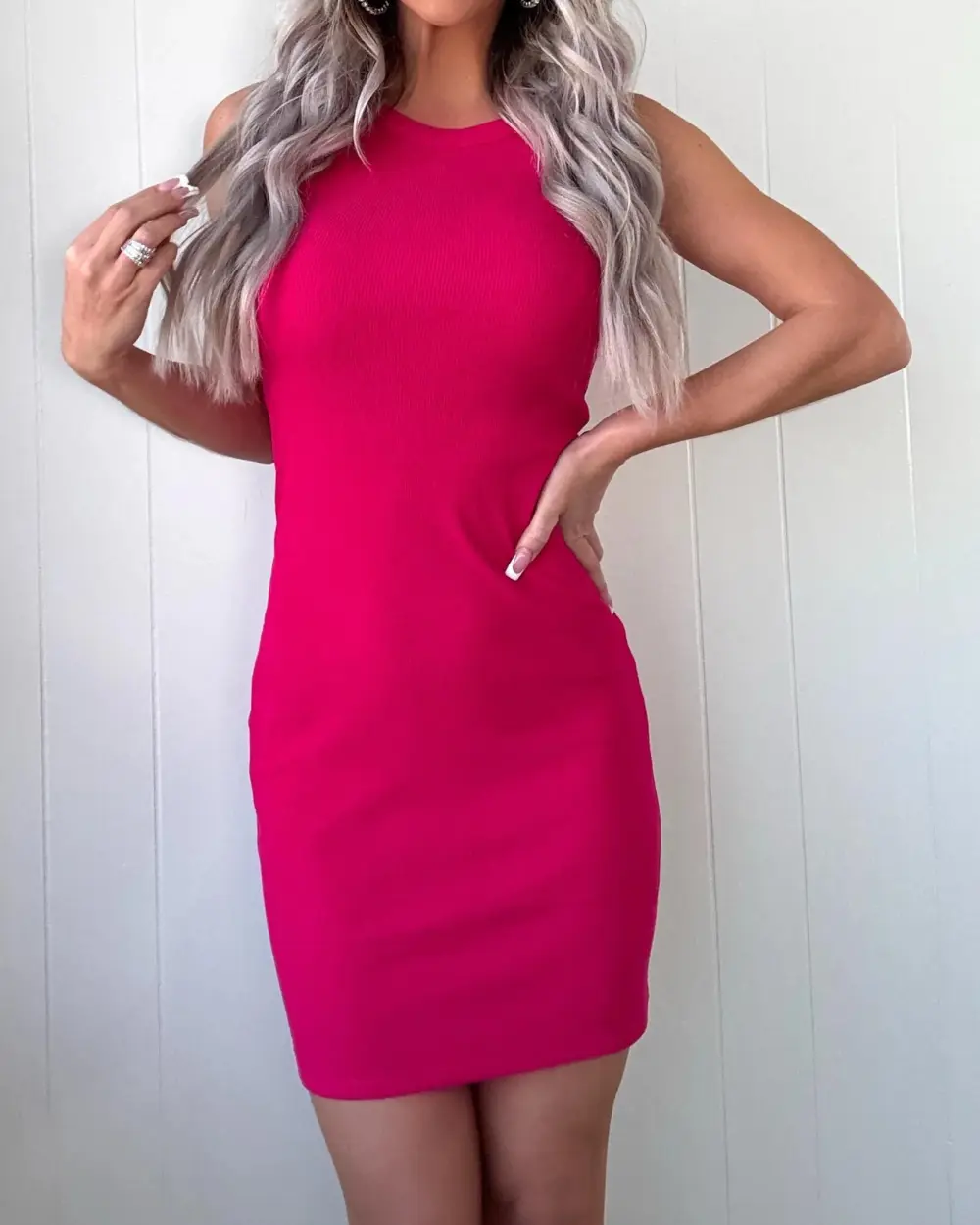 Fashion Ribbed Tank Dress