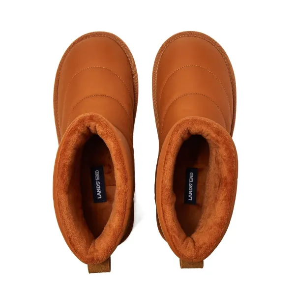 Women's Faux Fur Lined Puffer Boot Slipers