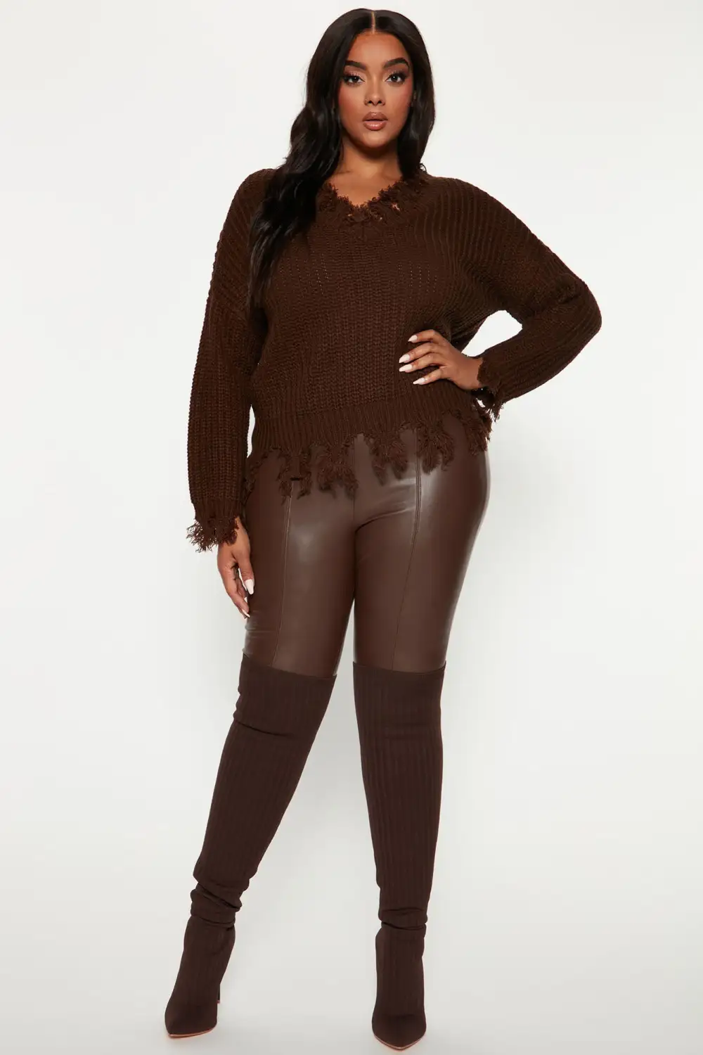Always Distressing Me Out Sweater - Chocolate