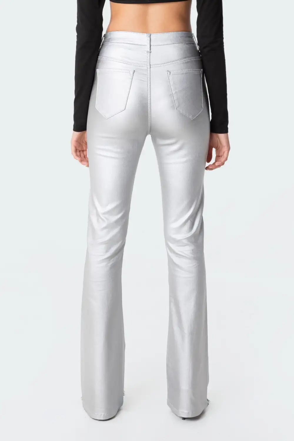 Luna Faux Leather Flare Jeans
