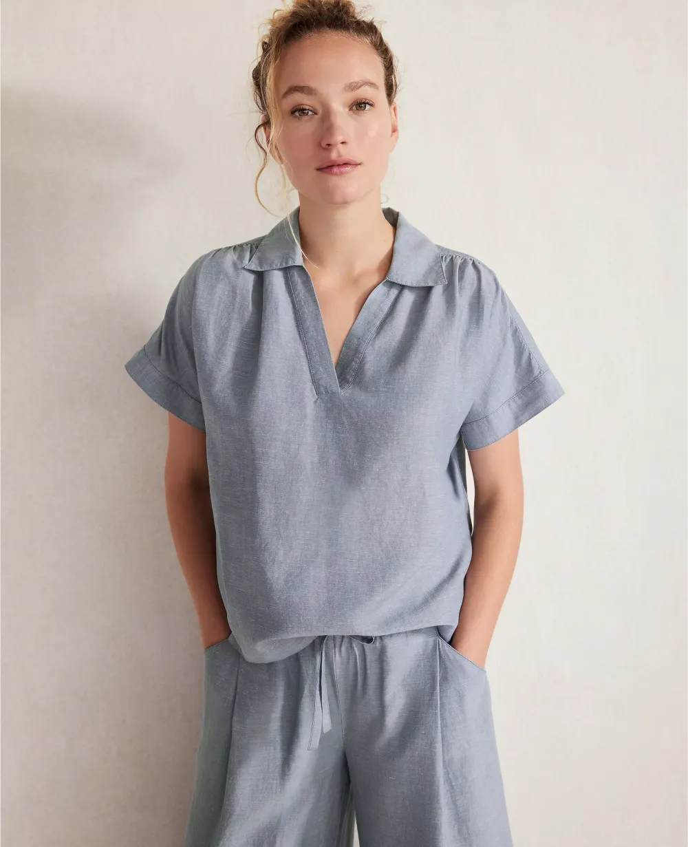 Haven Well Within Linen Blend Collared Shirt