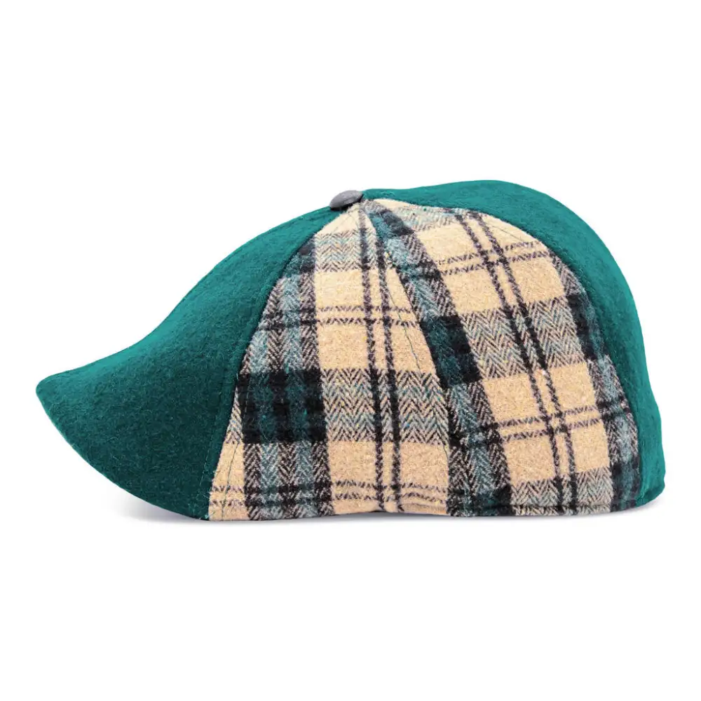 The Craic Boston Scally Cap - Emerald and Ale Plaid