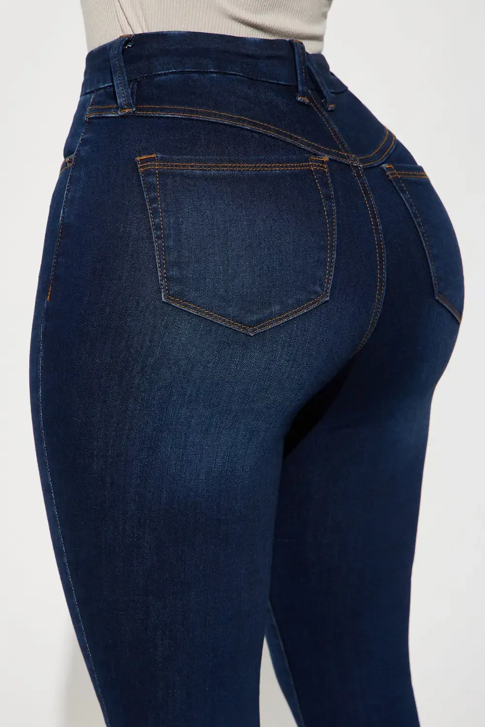 Serafina Compression Stretch Skinny Jeans - Dark Wash
