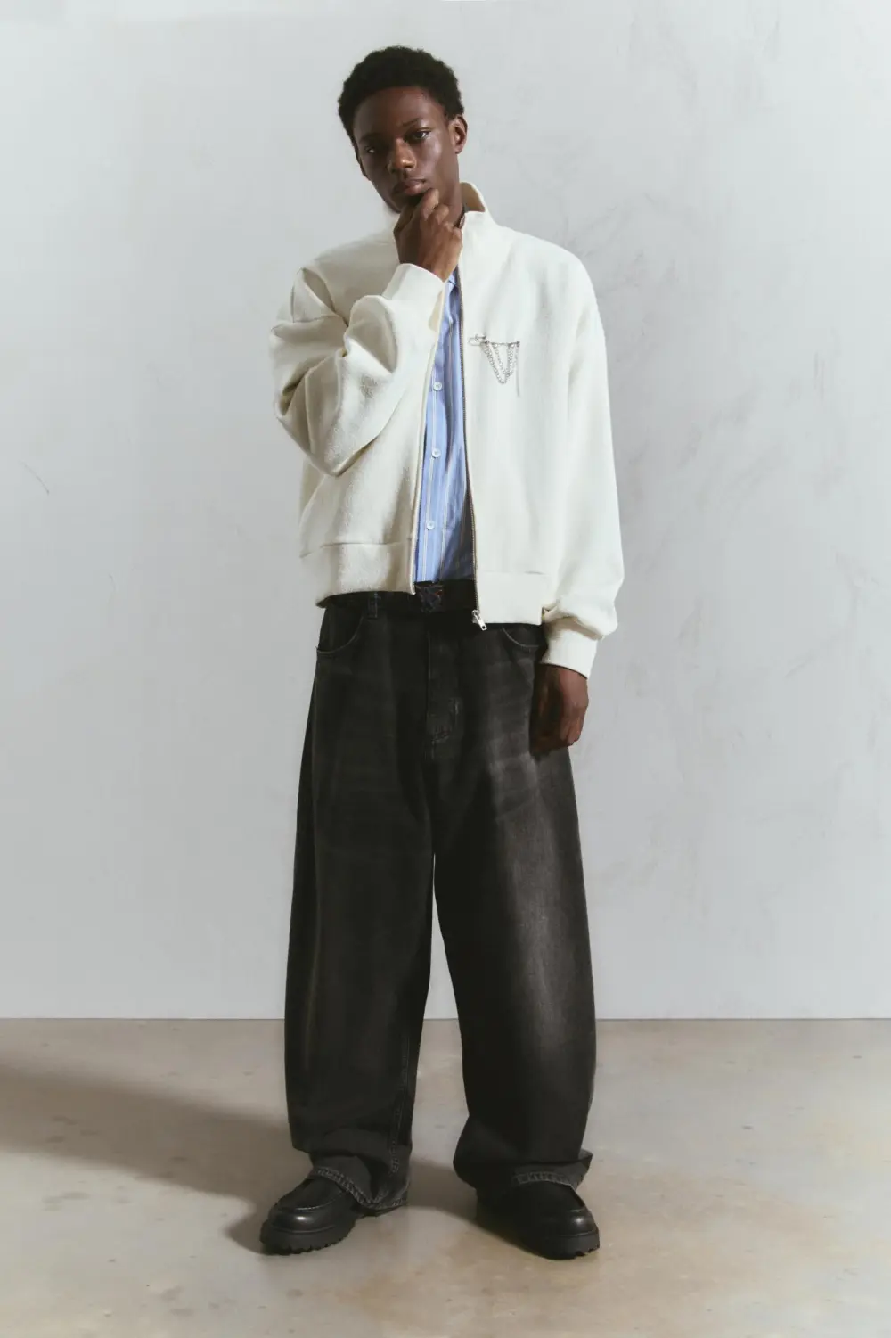 Super baggy washed finish jeans