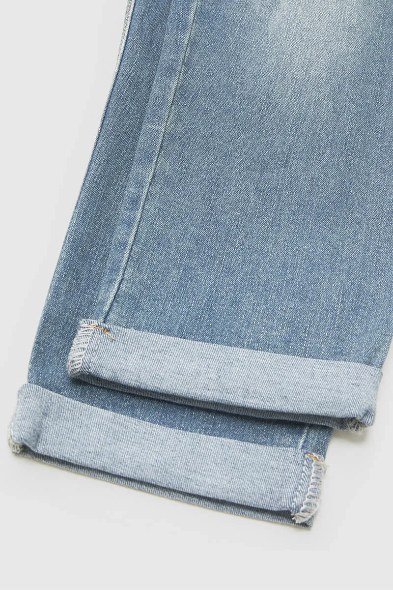 Button Up Roll Hem Mid Rise Capri Jeans