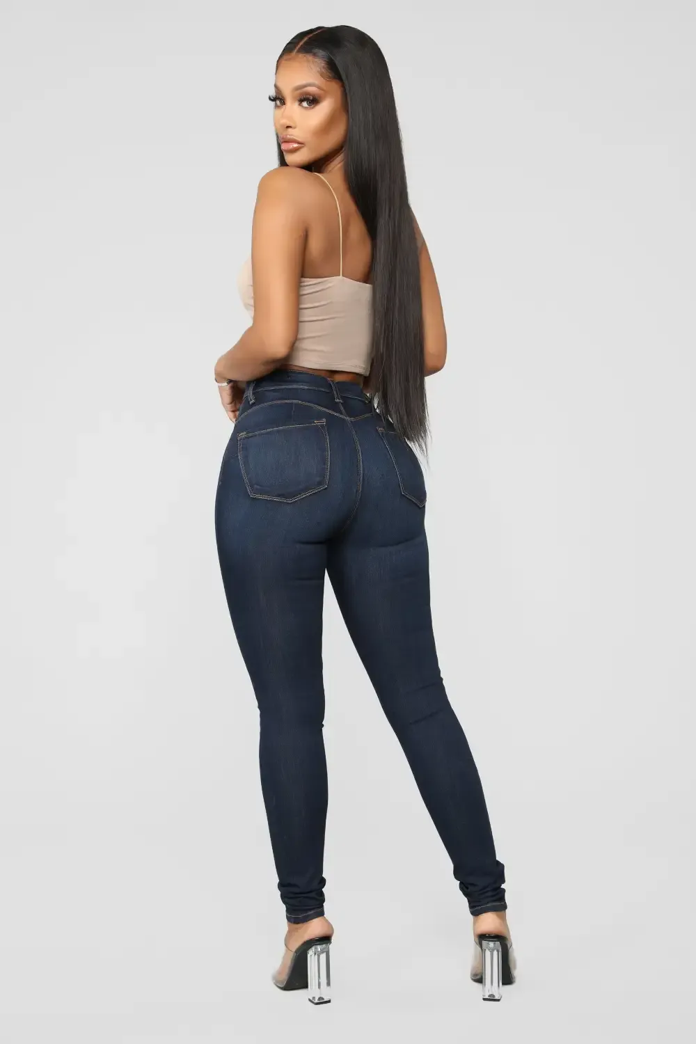 Classic Beauty Booty Lifter Skinny Jeans - Dark Denim