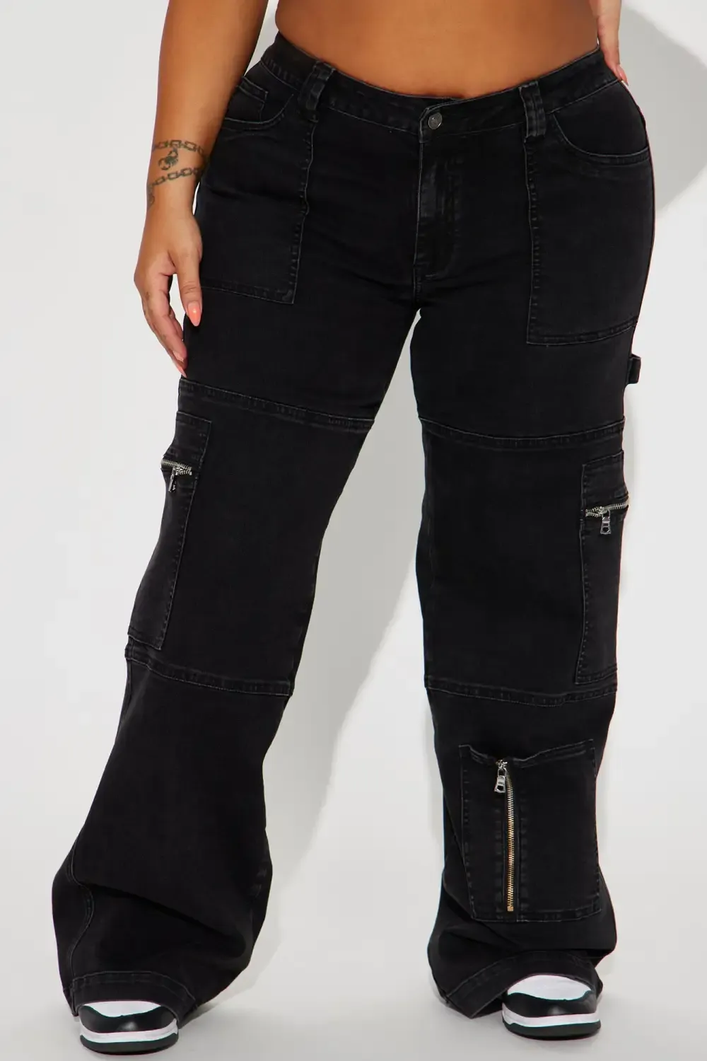 To The Next Level Stretch Cargo Jean - Black Wash