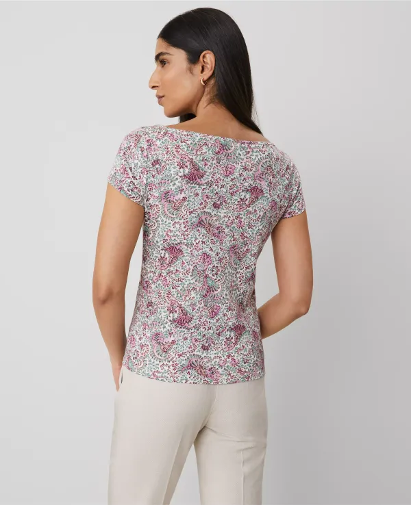 Floral Square Neck Tee