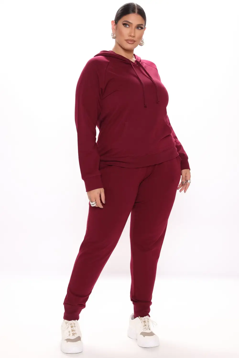 Latest And Greatest French Terry Jogger - Burgundy