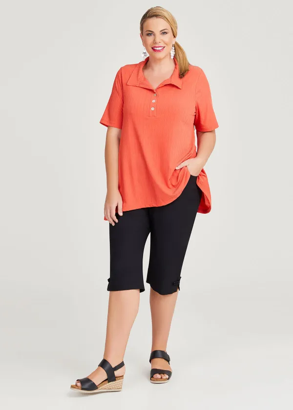 Daisy Collar Rib Top