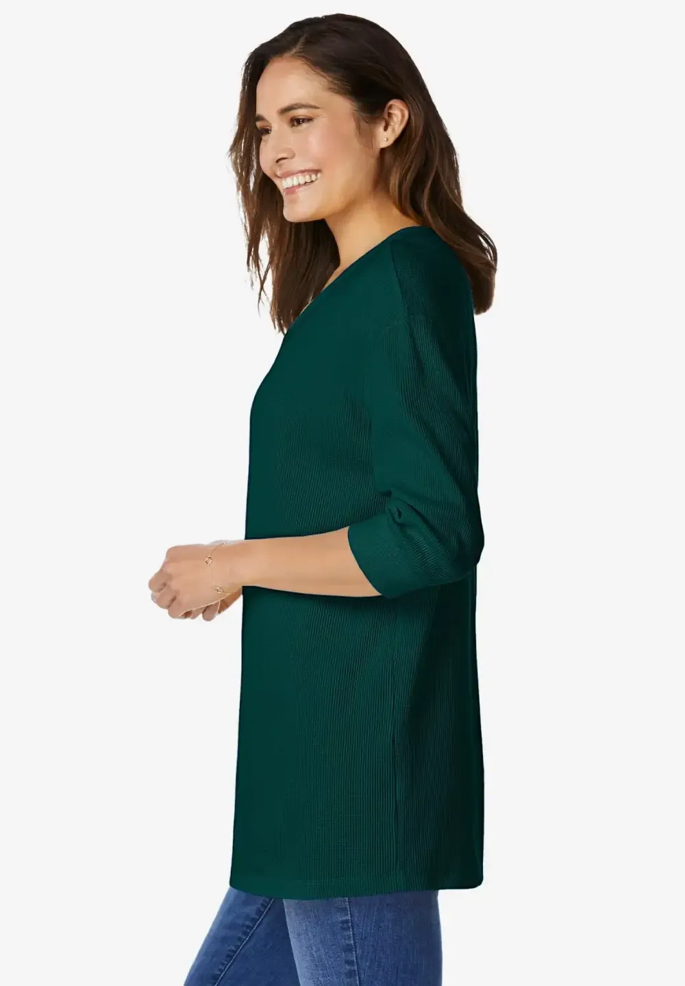Three-Quarter Sleeve Thermal Sweatshirt