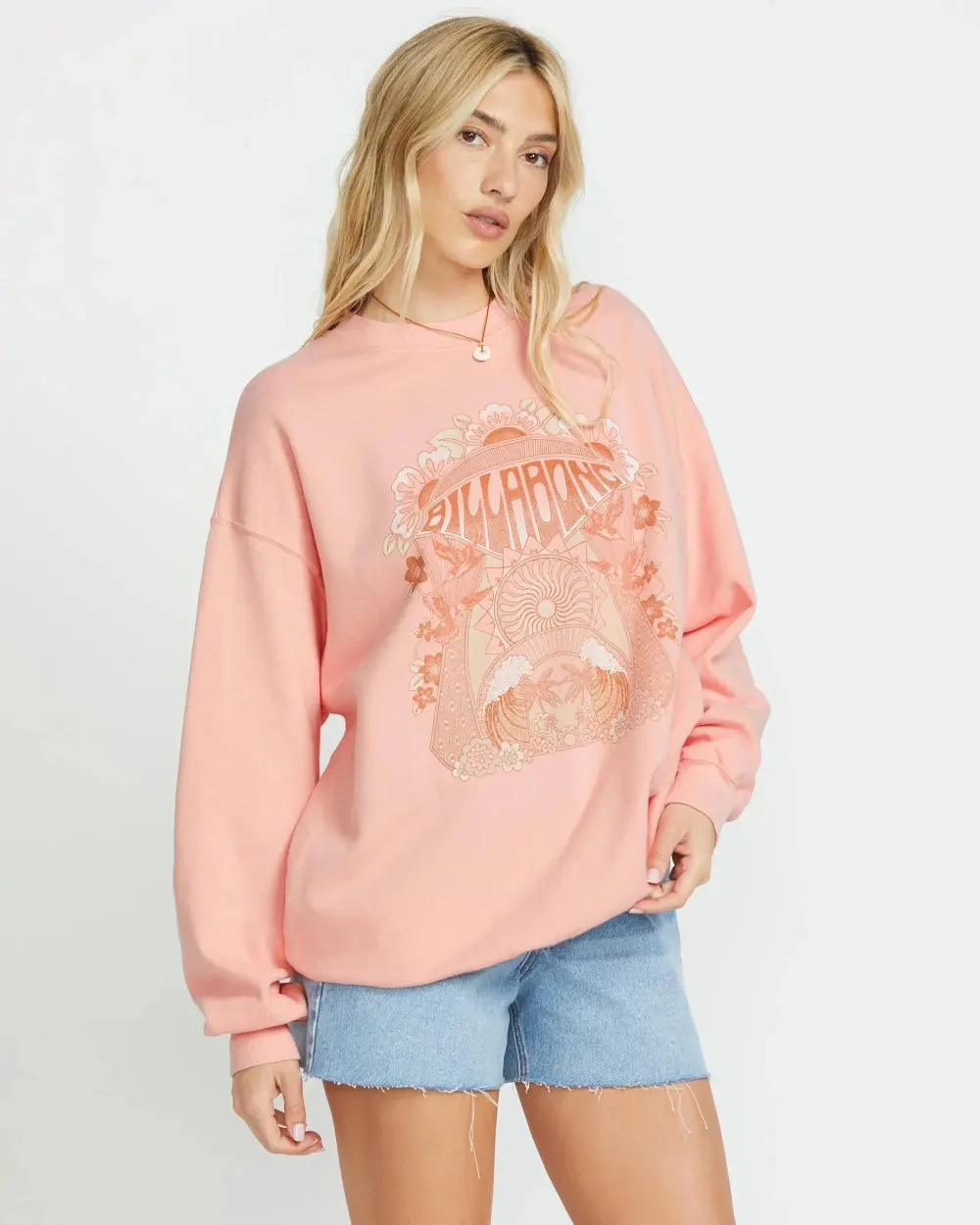 Ride In Crew Sweatshirt - Peach Kiss