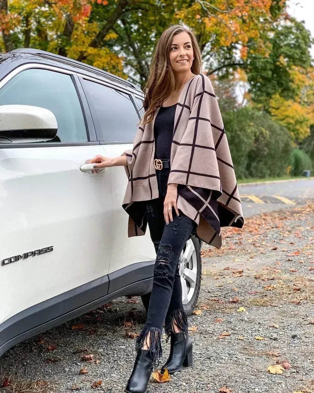 Women's Shawl Wrap Poncho Ruana Cape Open Front Cardigan Shawls for Fall Winter