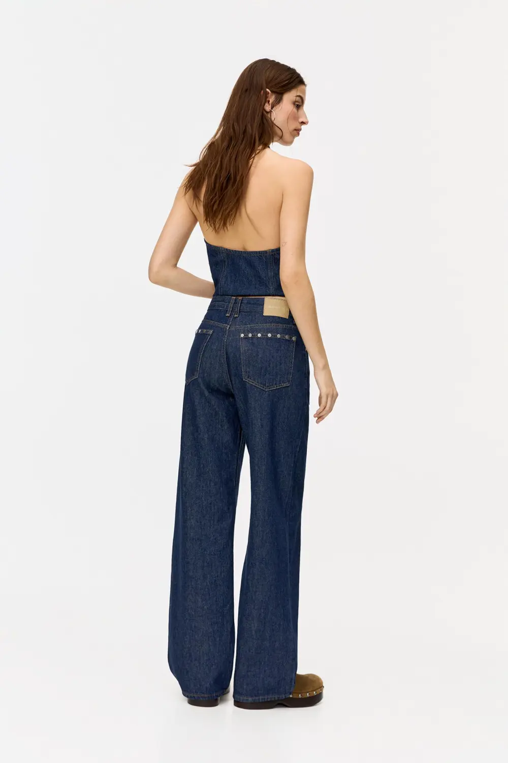 Jeans rectos tachas