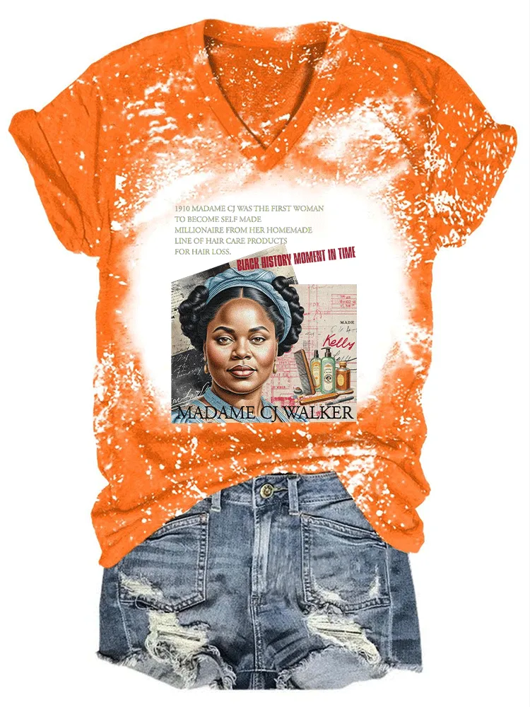 Women'S Black History Moment In Time V-Neck T-Shirt