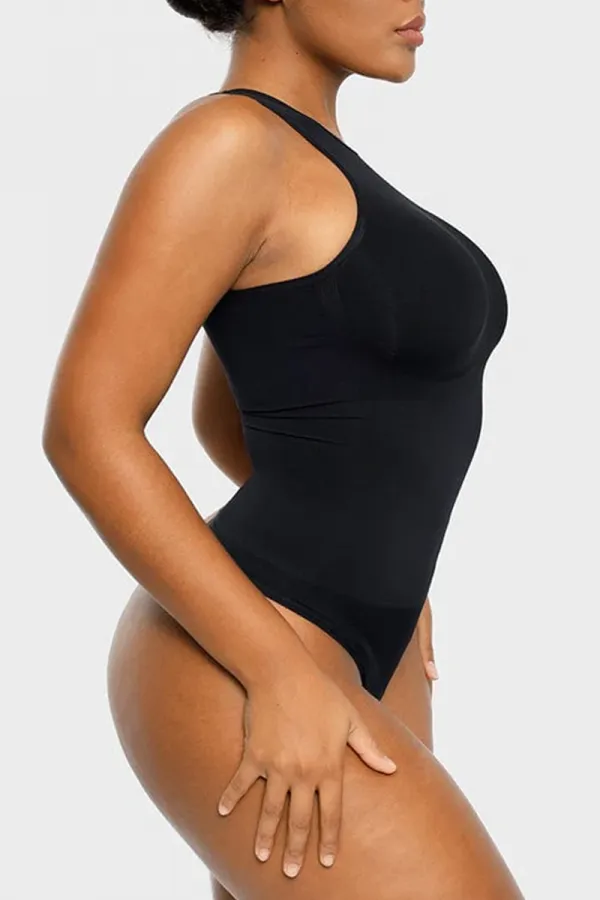 Black Sleeveless High Elasticity High Neck Bodysuit
