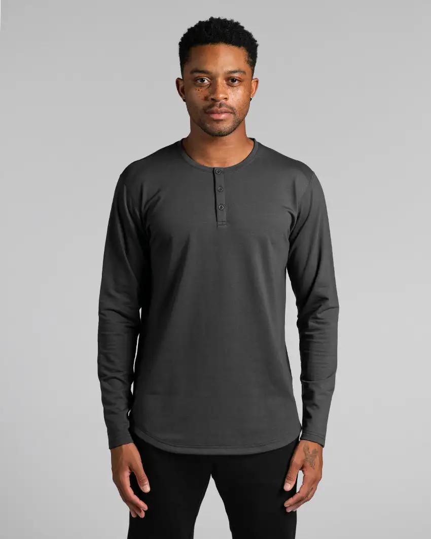 Henley Drop-Cut Long Sleeve: Lux