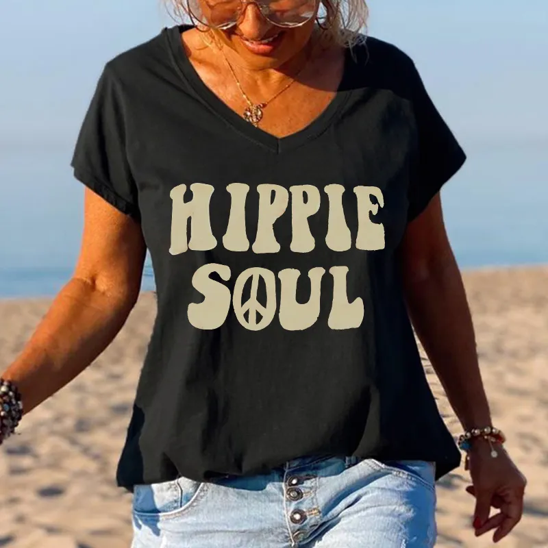 Simple Hippie Soul Short Sleeve Graphic Tees