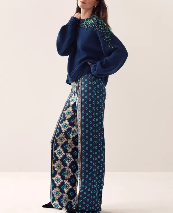 Wide-Leg Pant in Silk Charmeuse