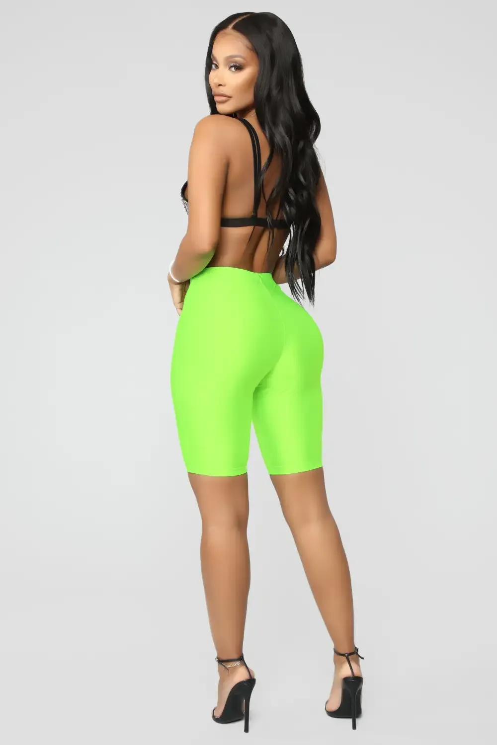 Curves For Days Biker Shorts - Neon Green