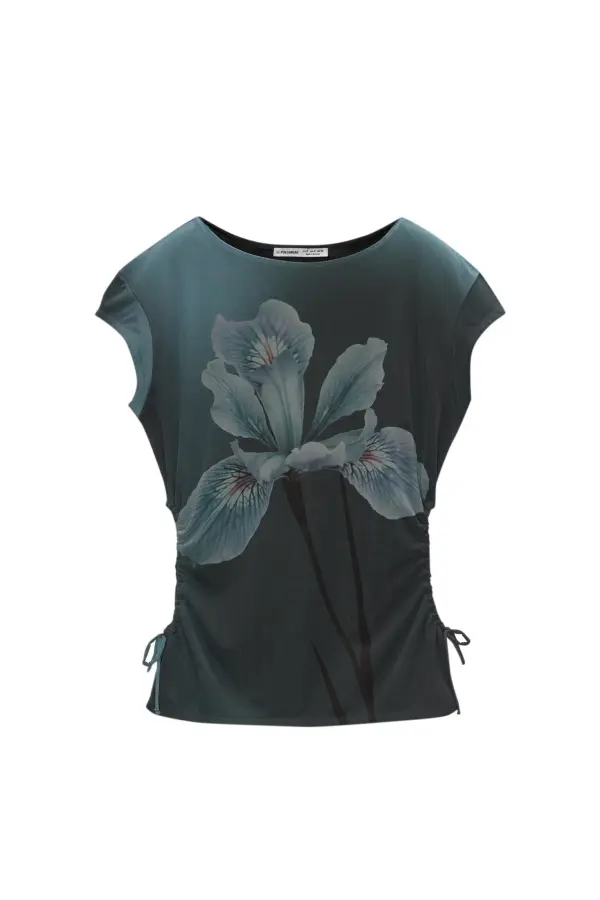 Floral tulle T-shirt