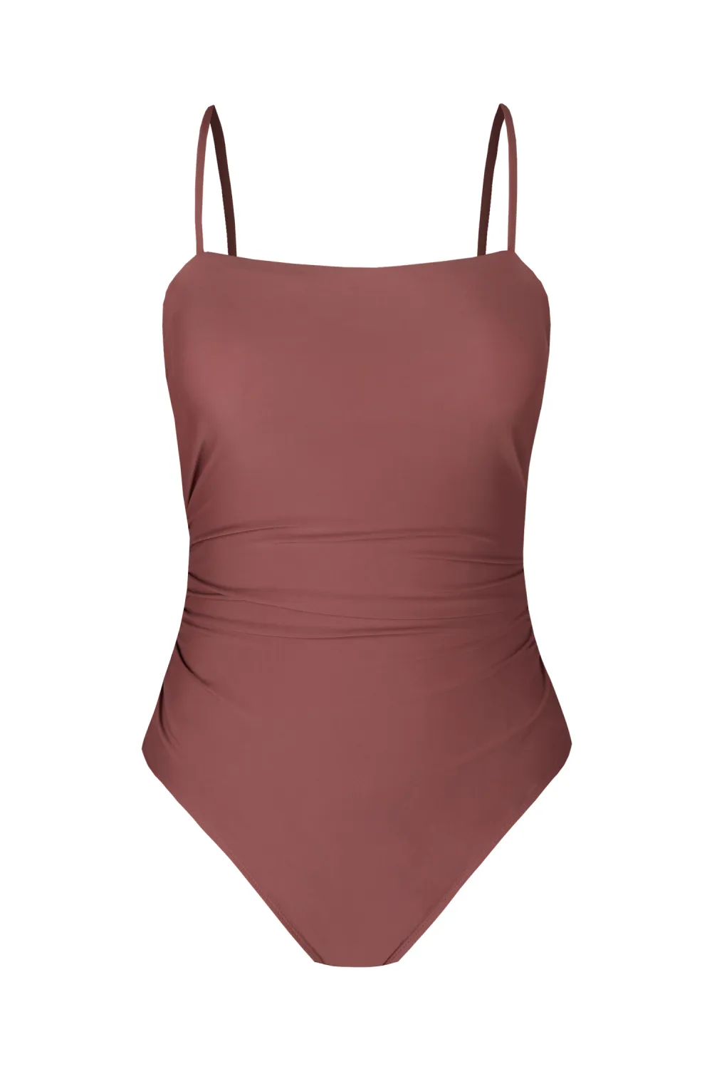 Sandy Shirred Strappy Cutout Long Torso One Piece Swimsuit