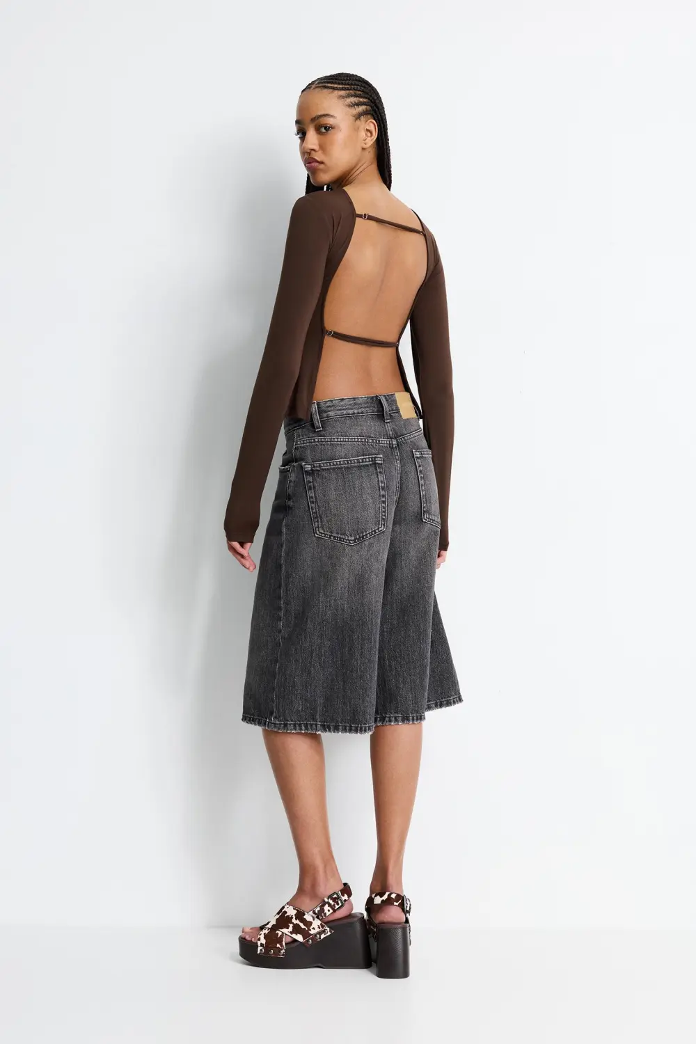 Polyamide top with open back straps