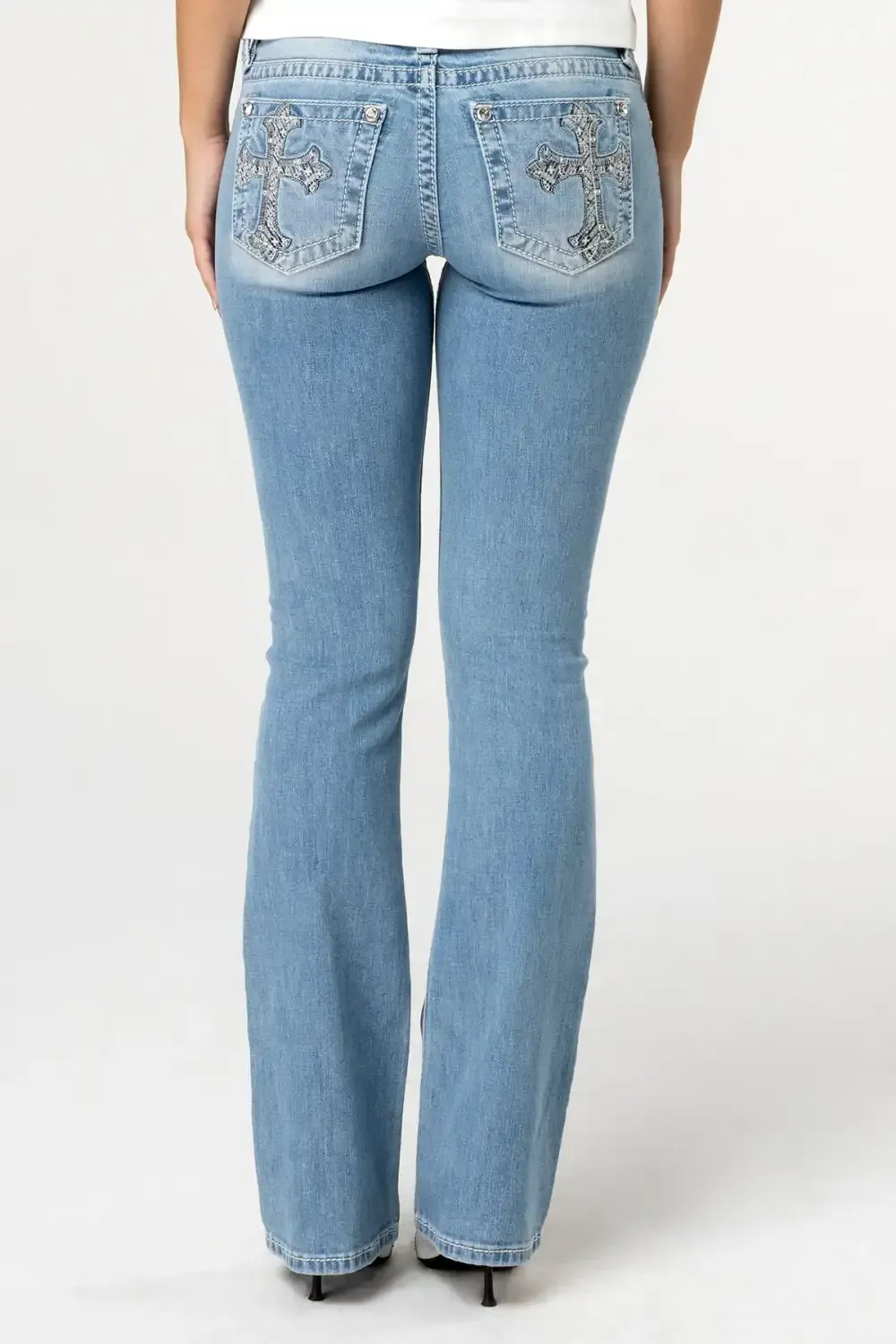 Rebel With A Cross Bootcut Jeans