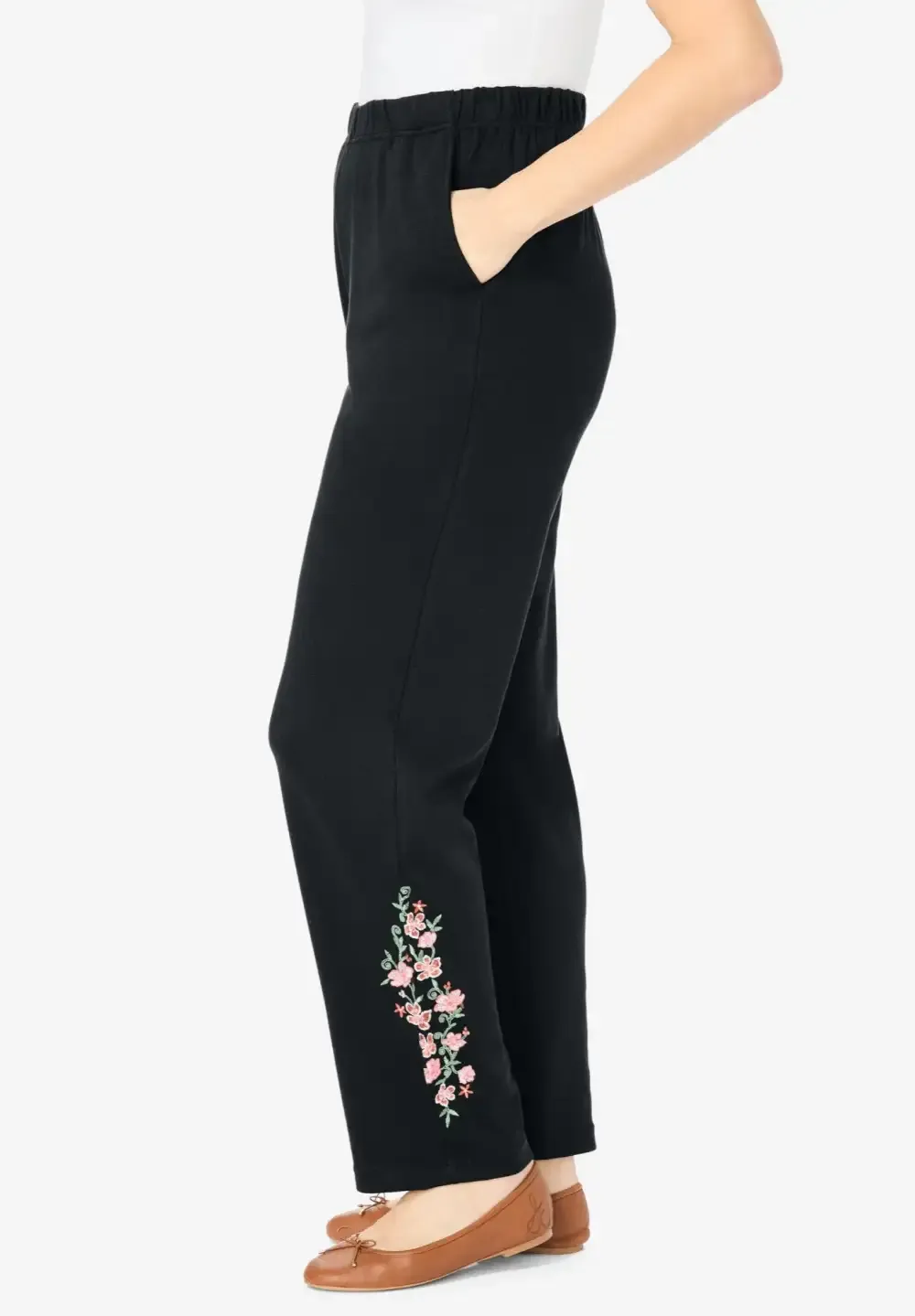 7-Day Embroidery Straight-Leg Pant