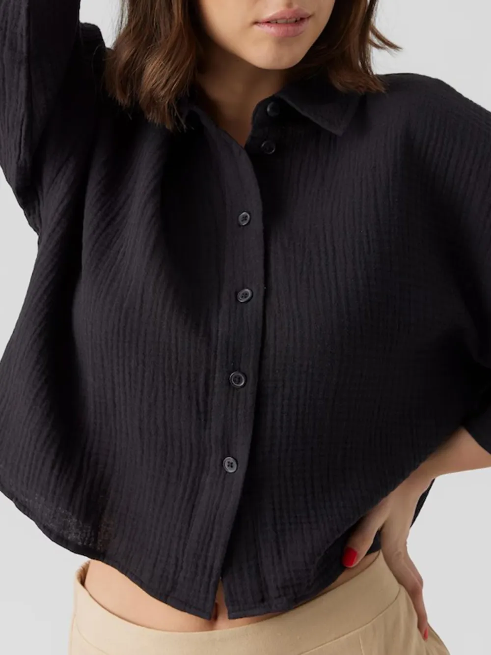 Breast Pocket Casual Style Blouses