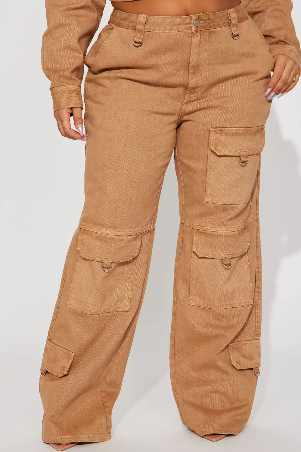 Get Lucky Non Stretch Cargo Jean - Tan