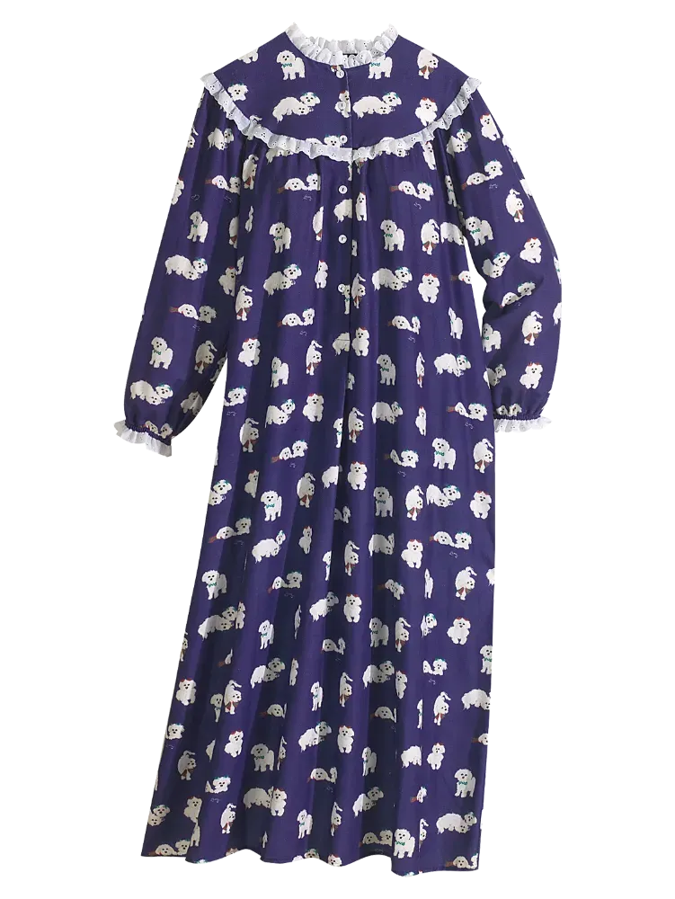 Lanz Puppy-Love Flannel Nightgown