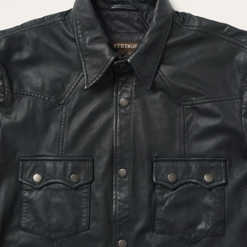 Leather Western Shirt Jacket