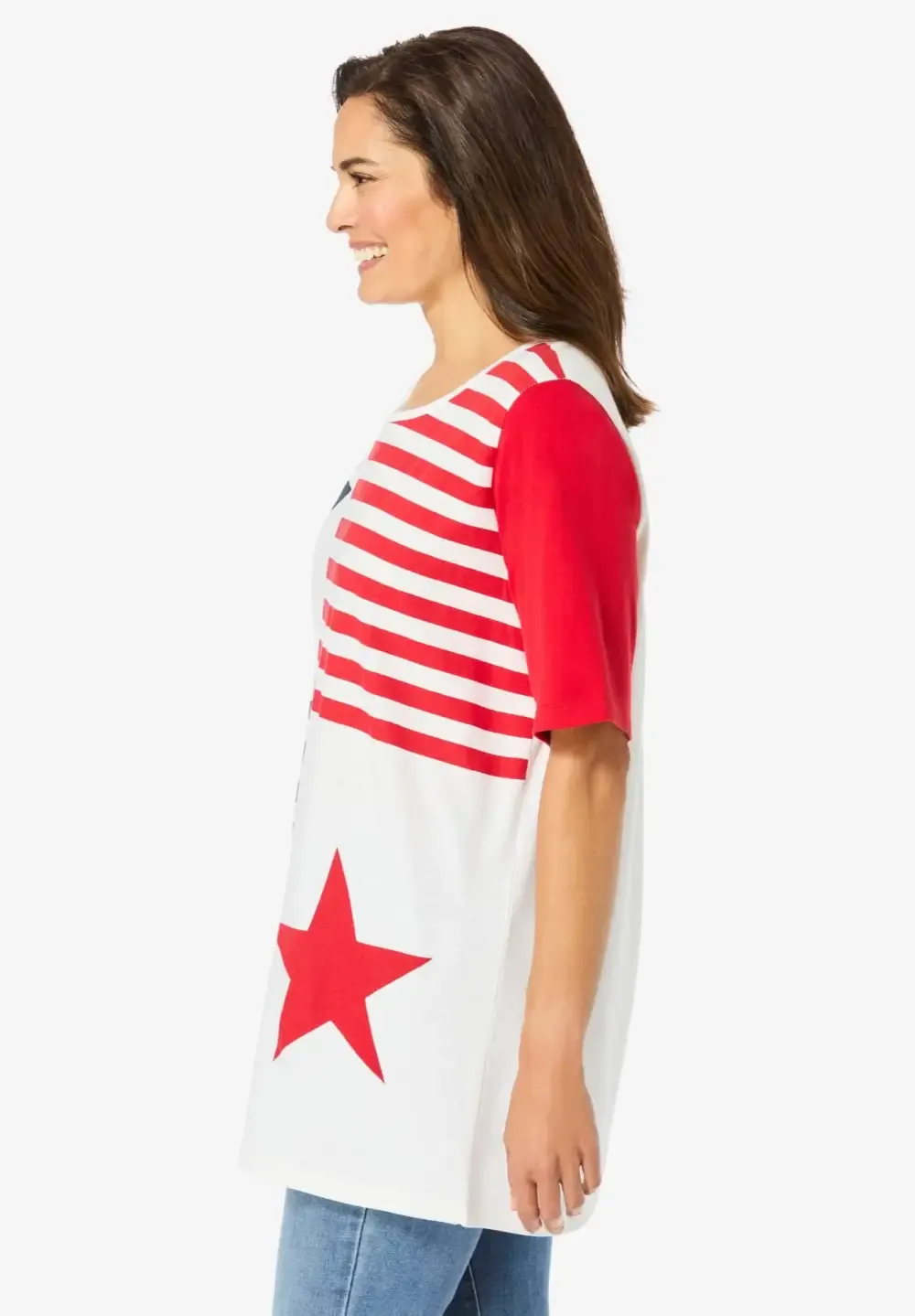 Graphic Print Scoop Neck Tunic